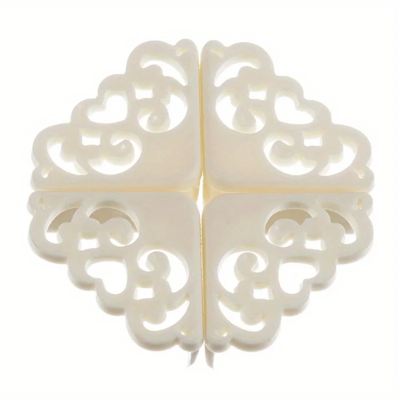 Protezioni angolari in silicone da 8 pezzi con elegante design a fiori cavi, eleganti protezioni per bordi da tavolo per la sicurezza e l'arredamento