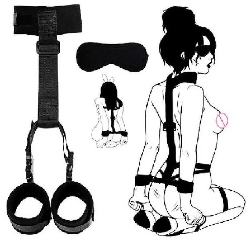 

Bdsm Bondage Couple Sex Slave Games Hand and Foot Restraint Mouth Plug Adjustable Size Fixed Strap