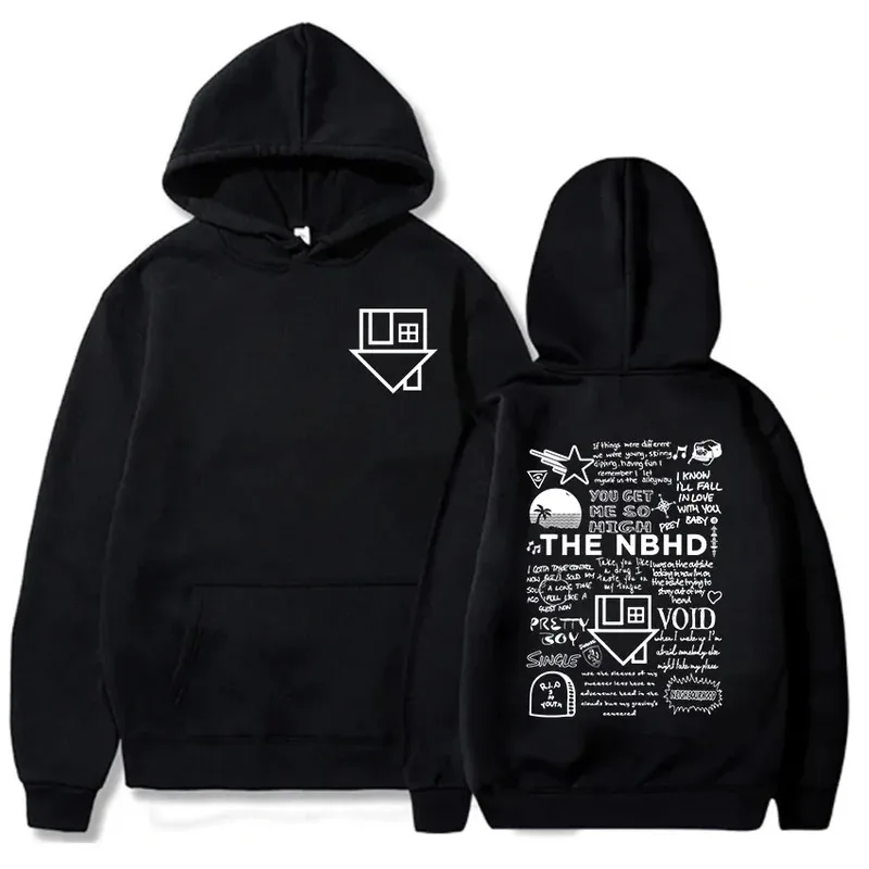 Sudadera con capucha cálida de manga larga para otoño e invierno The Neighbourhood NBHD Band Print Sudadera con capucha unisex de hip hop para hombre al aire libre...