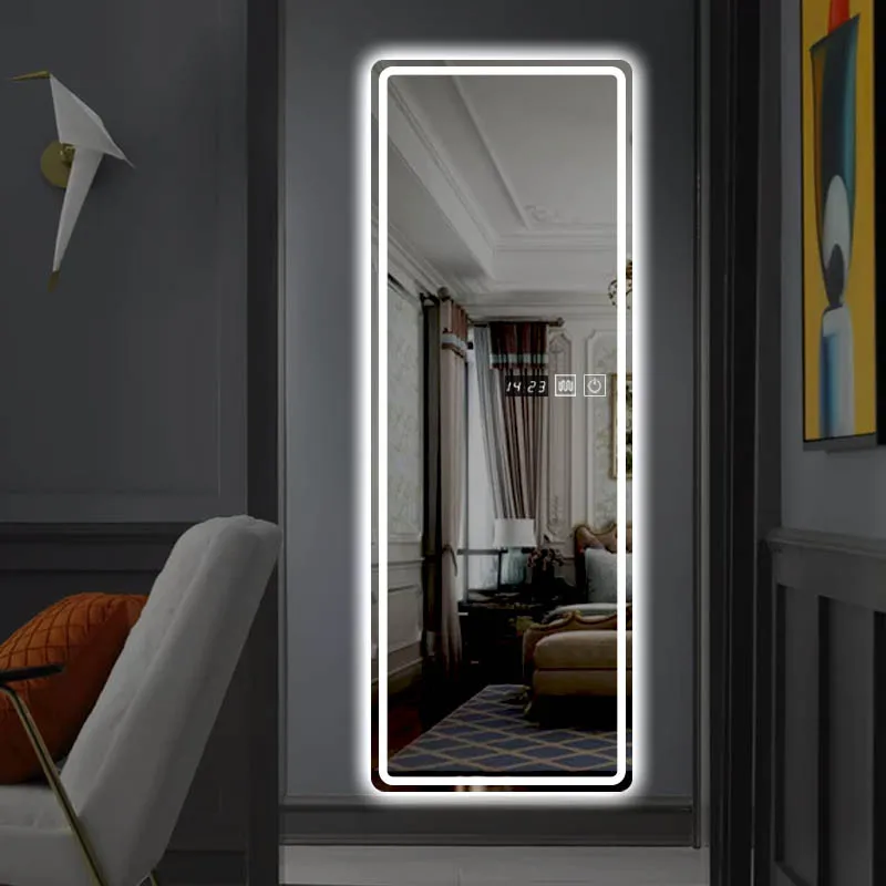 LED light SMART Touch Full Body Length Standing Dressing Mirror for Bedroom Or Wall Bath Mirror