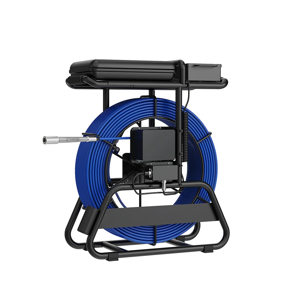 MS100M Diameter 7mm Cable with Brake Sewer Inspection Camera 10 Inch 1080P Screen and Meter Counter Self-Leveling 512HZ Locator