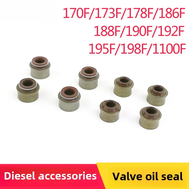 10Pcs air-cooled diesel engine micro-tiller generator accessories 173F 178F 188F 192F 186FA valve oil seal