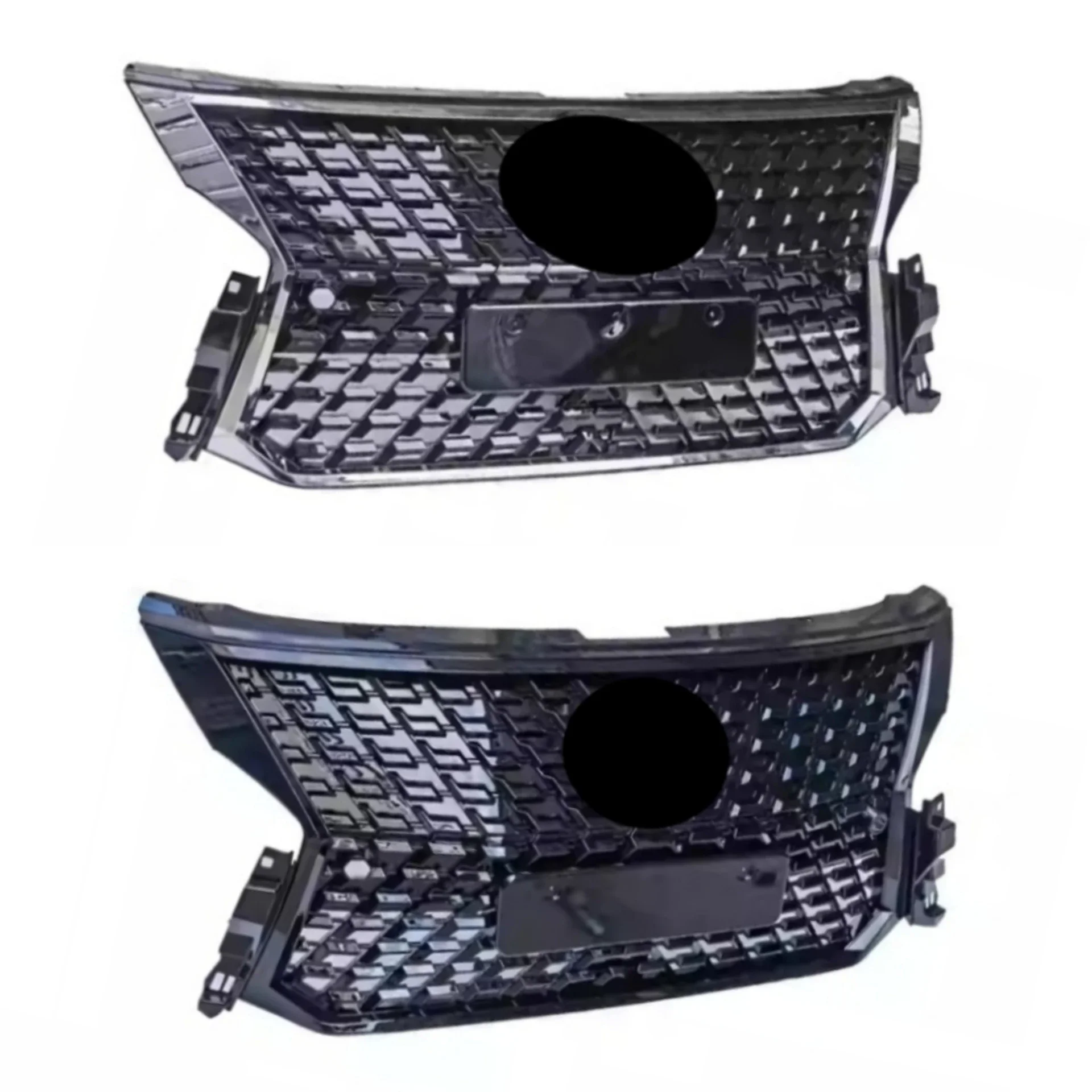 Schwarzer Kühlergrill mit Chromrahmen für Mitsubishi Pajero Sport 2020-2023, Modifiziertes Frontstoßstangen-Netz, Kühlergrill, Auto-Zubehör-Kit