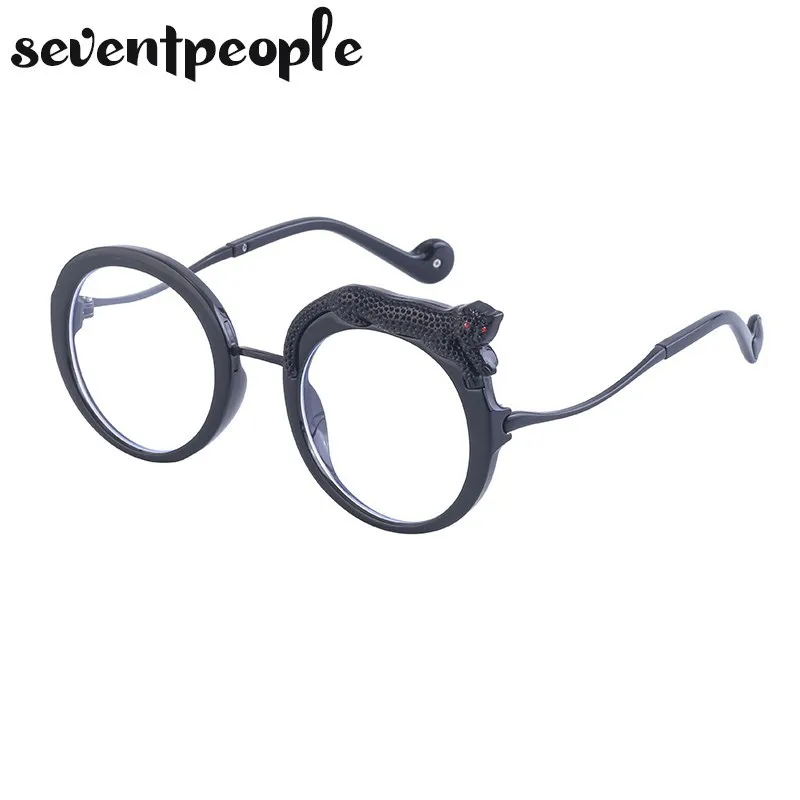 Sevent People Round Sunglasses Women Leopard 5