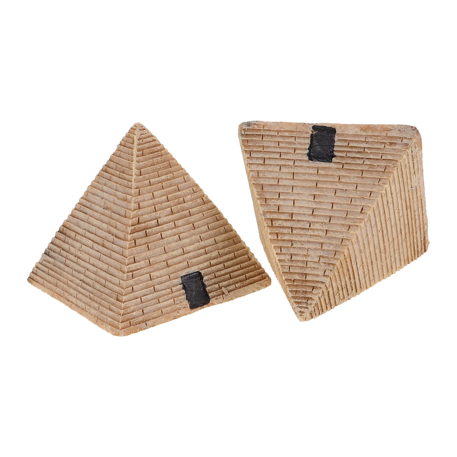 2Pcs Resin Pyramid Desktop Decoration Creative Chic Pyramid Ornament Egyptian Mausoleum Handicraft Home Ornament Collection Gift