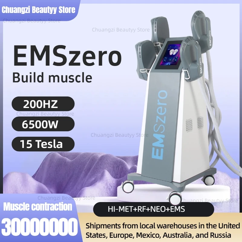 New EMSzero 15 Tesla 6500W High Power 200HZ EMS Body Sculpt Muscle Stimulate Slimming RF NEO Body Slimming Nova Fat Burning