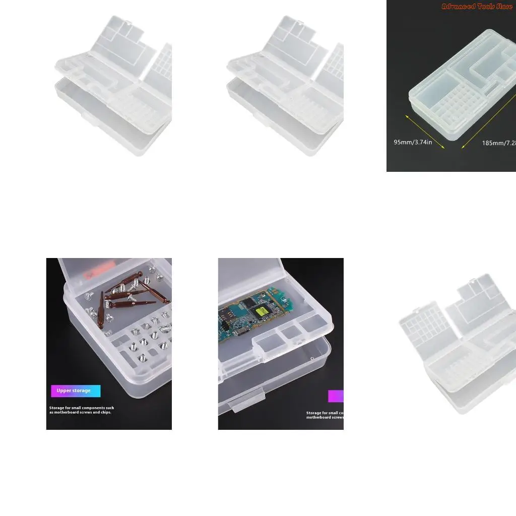 Professional Tool Management Box Double Layer Tray Design Clear View Compartments Heavy Duty Plastic Construction W91B