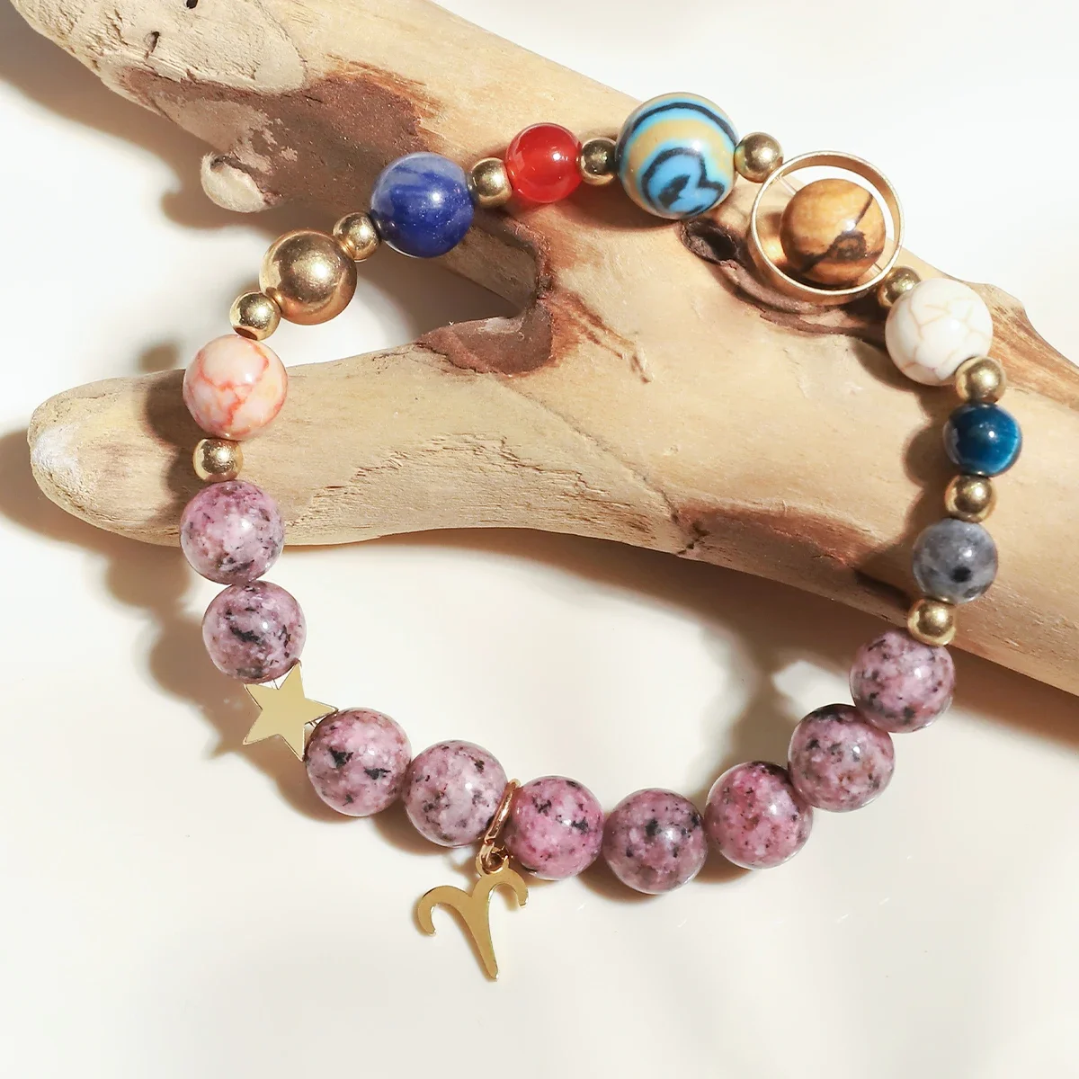 Top-Selling Eight Planets and Twelve Zodiac Signs Bracelet Natural Stone Bead Bracelet Planet  Zodiac Couple Bracelet Wholesale