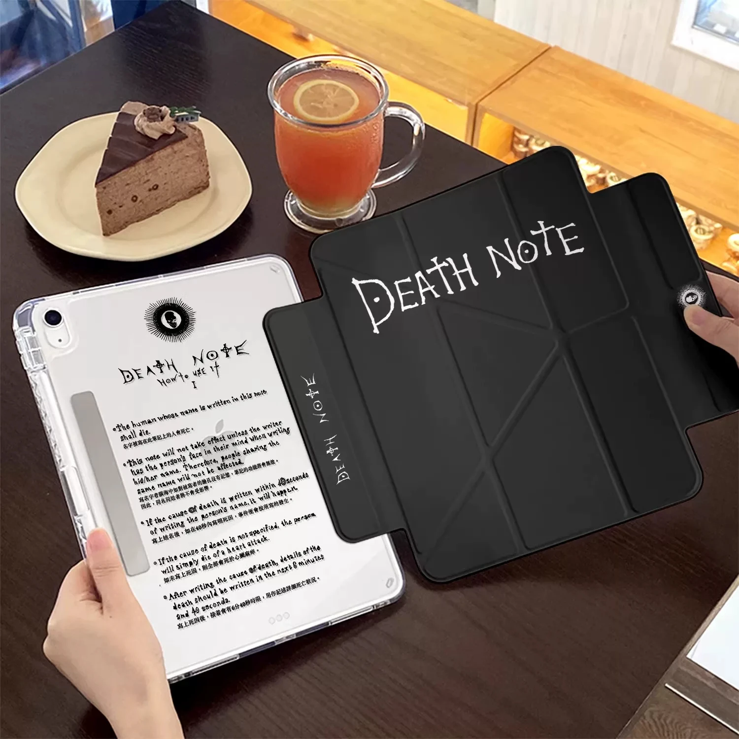 Black English Notes Tablet Case For iPad  pro 10/11/2020/6th/7th /8th /Air 3rd/Air 4th/9th Air 5th Air 11 Magnetic Detachable