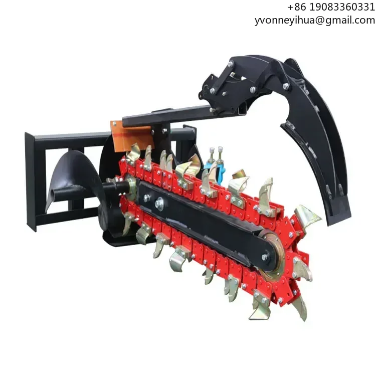 Chain Saw Ditching Trenching Machine Farm Trencher For Skid Steer/Excavator/Tractor