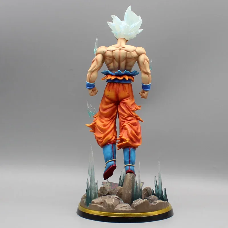 32 centimetri Dragon Ball Goku Figure GK Migatte No Gokui Son Goku Dio Bianco Action Figure LED Anime PVC Statua Da Collezione Modello Giocattoli