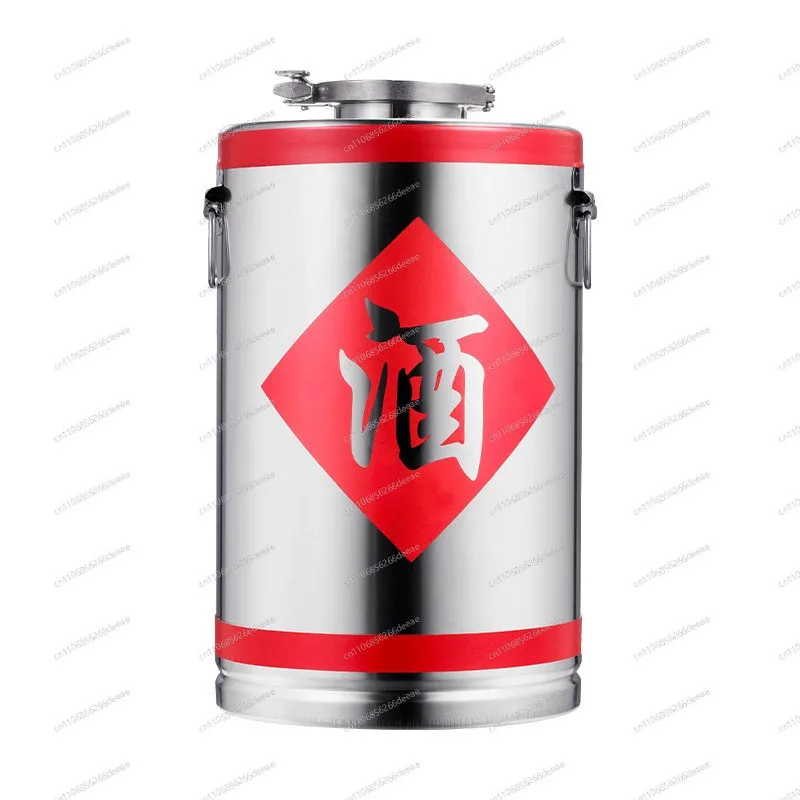 Food Grade 304 Stainless Steel Sealed Fermentation Barrel with Tap for Wine Oil Storage