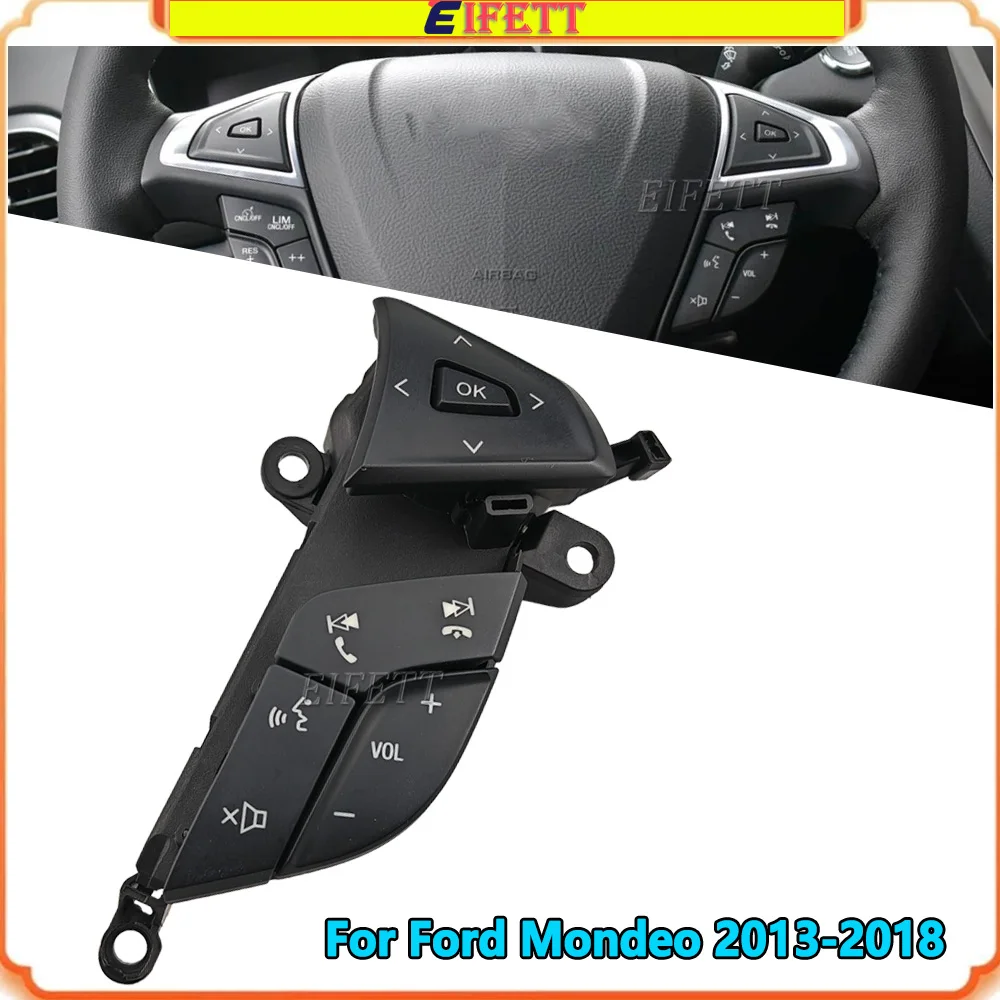 Right High Configuration Multimedia Telephone Music Volume Control Switch For Ford Mondeo Fusion 2013-2018 Steering Wheel Button