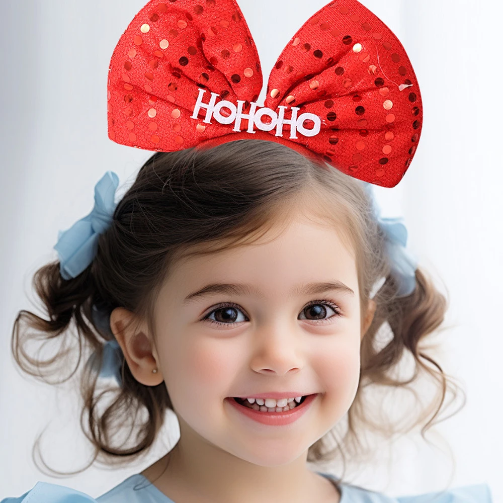 الإبداعية سانتا كلوز الأيائل قرون الشعر هوب شجرة عيد الميلاد Bowknot عقال النساء الفتيات ديكور الحفلات أغطية الرأس طفل هدية