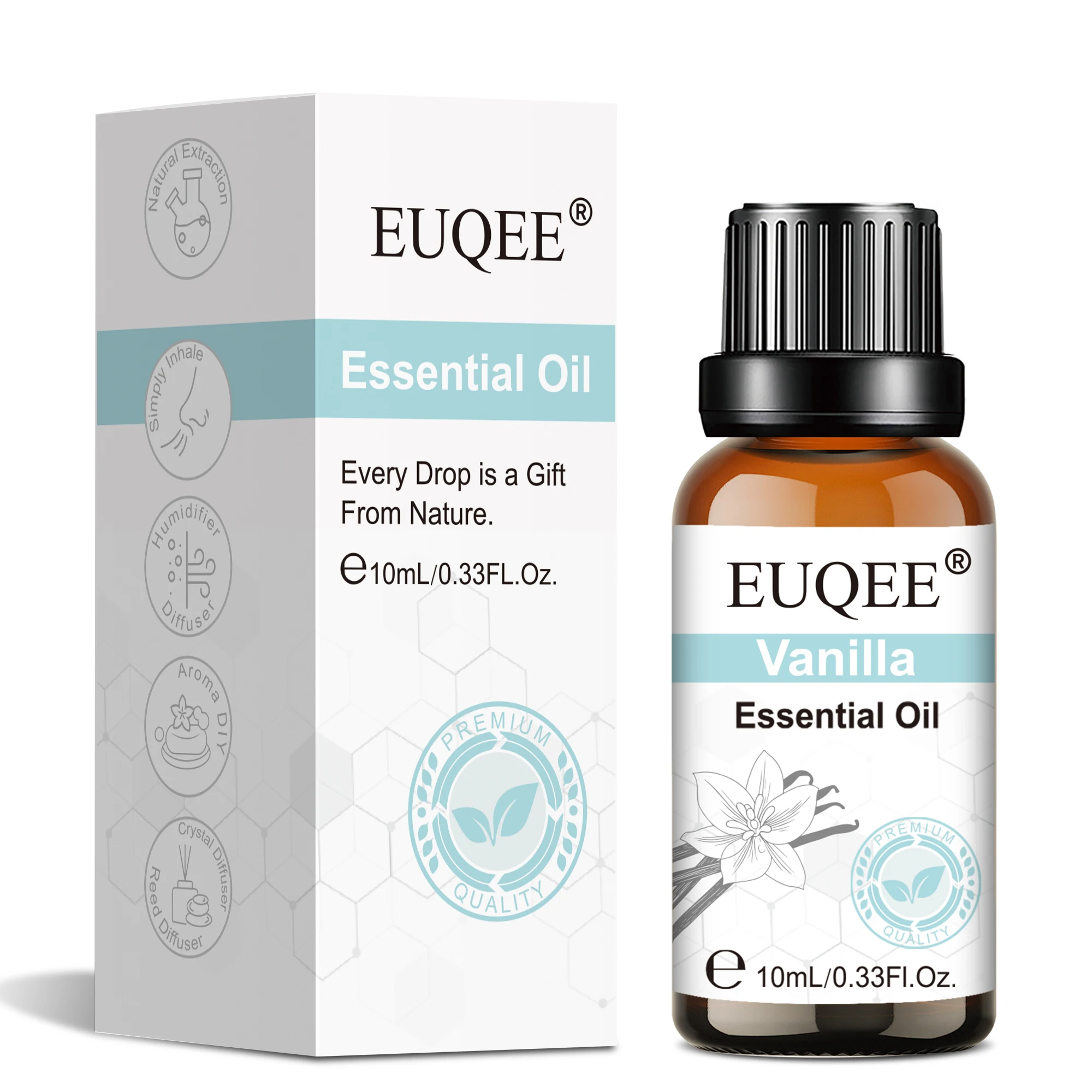 زيت Euqee العطري 10 مللي مستخلص الفانيليا النقي زيوت الروائح القرفة والبرغموت خشب الأرز والليمون واللافندر شجرة الشاي العطر
