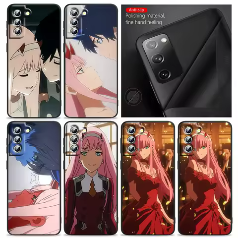 Anime Darlinginthefranxx Pretty Phone Case For Samsung S24 S23 S22 S21 S20 FE S10 S10e Ultra Plus Lite Black Soft Cover