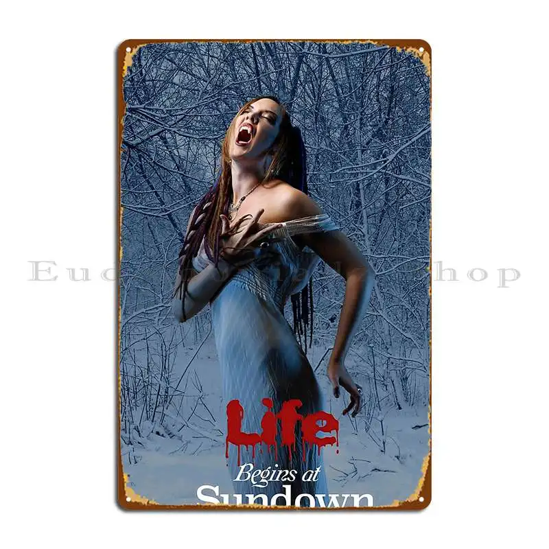 Life Begins At Sundown 2 Metal Plaque Plaques Retro Print Wall Custom Decoration Tin Sign Poster