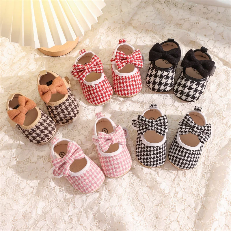 Spring and Autumn Bow Princess Style Baby Shoes 3-6-9-12-15 Months Female Baby Soft soled Sneakers