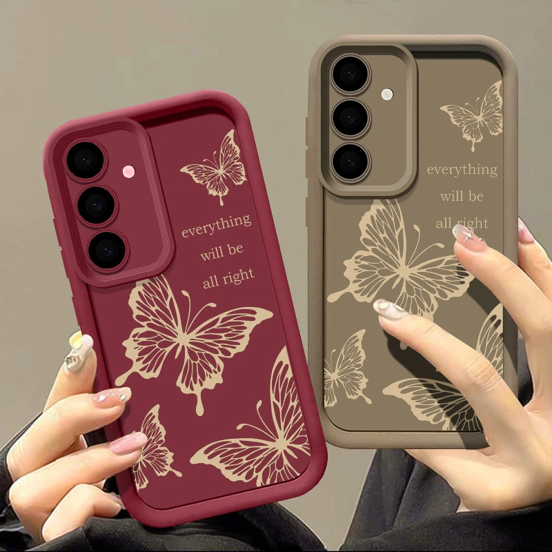 Butterfly Case For Samsung Galaxy S24 S23 S22 Ultra S20 FE A55 A54 A34 A15 A16 A14 A35 A25 A53 5G Shockproof Soft Silicone Cover