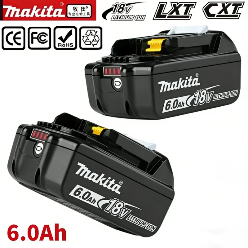 

Original 18V Makita DDF487 Brushless electric drill 18V Battery 6.0AhFast charger,BL1860B power tools Replacement Battery