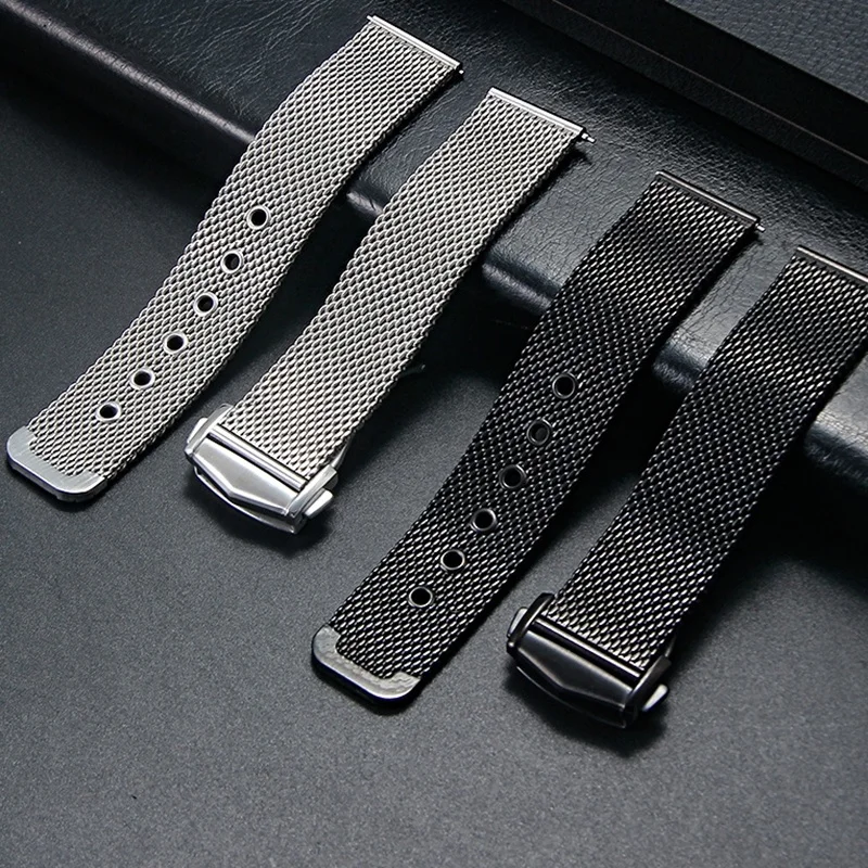 20mm Milanese Mesh Stainless Steel Watch Strap for Omega 007 Seamaster Diver 300 Men Metal Folding Buckle Watchband Accessories view 2