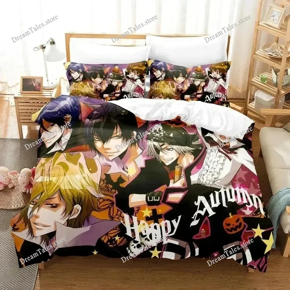Anime HITMAN REBORN Bedding Set Duvet Cover Bed Set Quilt Cover Pillowcase Comforter King Queen Size Boys Adult Bedding Set