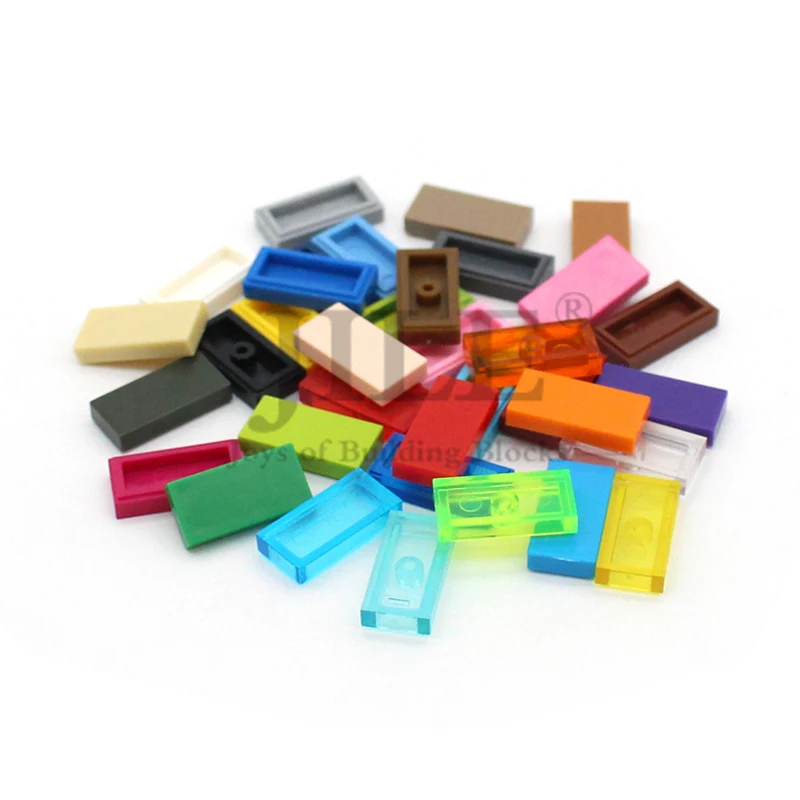 200pcs MOC 3069 Tile1x2 Bricks Assembled Parts Classic Building Blocks Kids Gifts Educational Bulk Accessory Construction Toys
