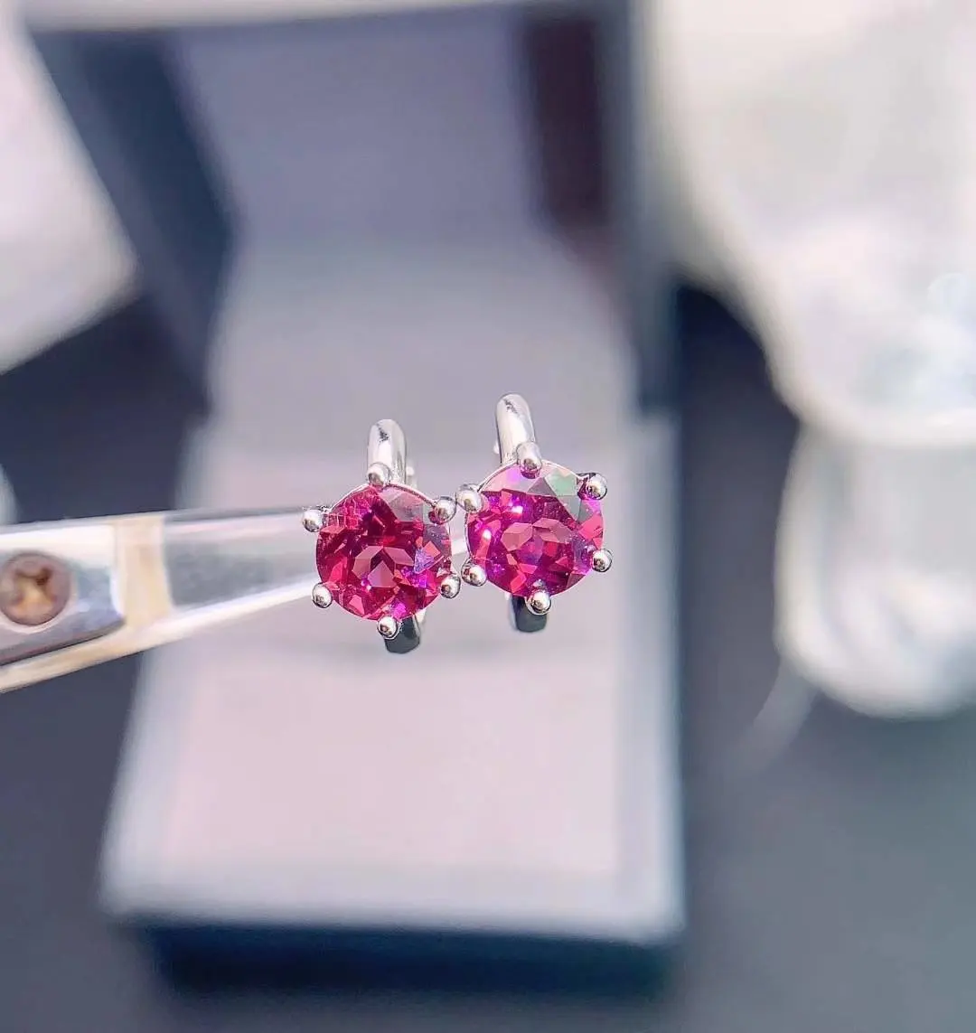 

925 Silver natuarl Garnet Stud Earrings earings fashion jewelry silver 925 jewelry e060601agsm