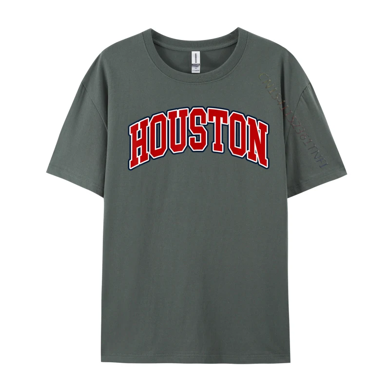 Houston Texas Throwback Design Print Classic Printed On Tees 2024 Discount Pure Cotton Men T-Shirt Normal Tee Shirts Wholesale