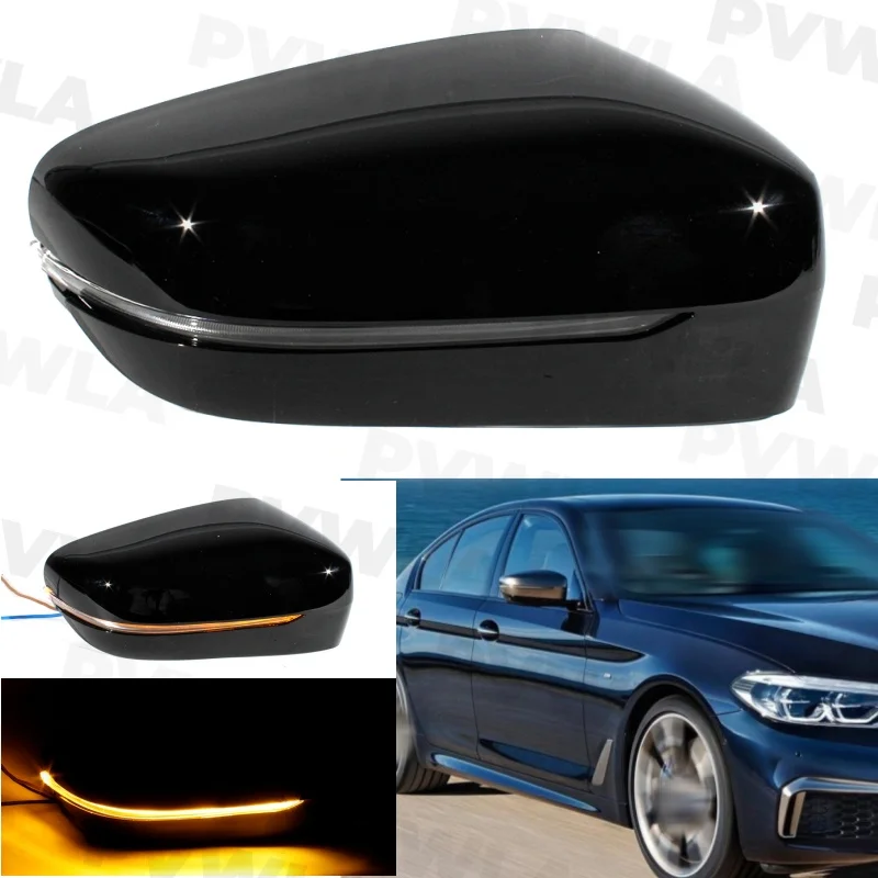 For BMW G30 G31 G32 G11 G12 1 Pc Right Side Black Painted Rear Mirror Cover With Turn Signal 51167422720