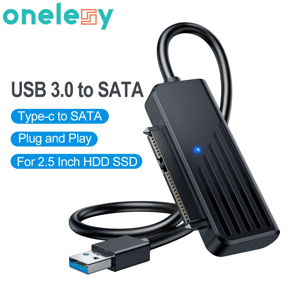 Onelesy-SATA-USB 3.0 케이블, 2.5 인치 HDD SSD 하드 디스크 UASP 유형-c-SATA 어댑터 플러그 앤 플레이 노트북 용 USB SATA 케이블