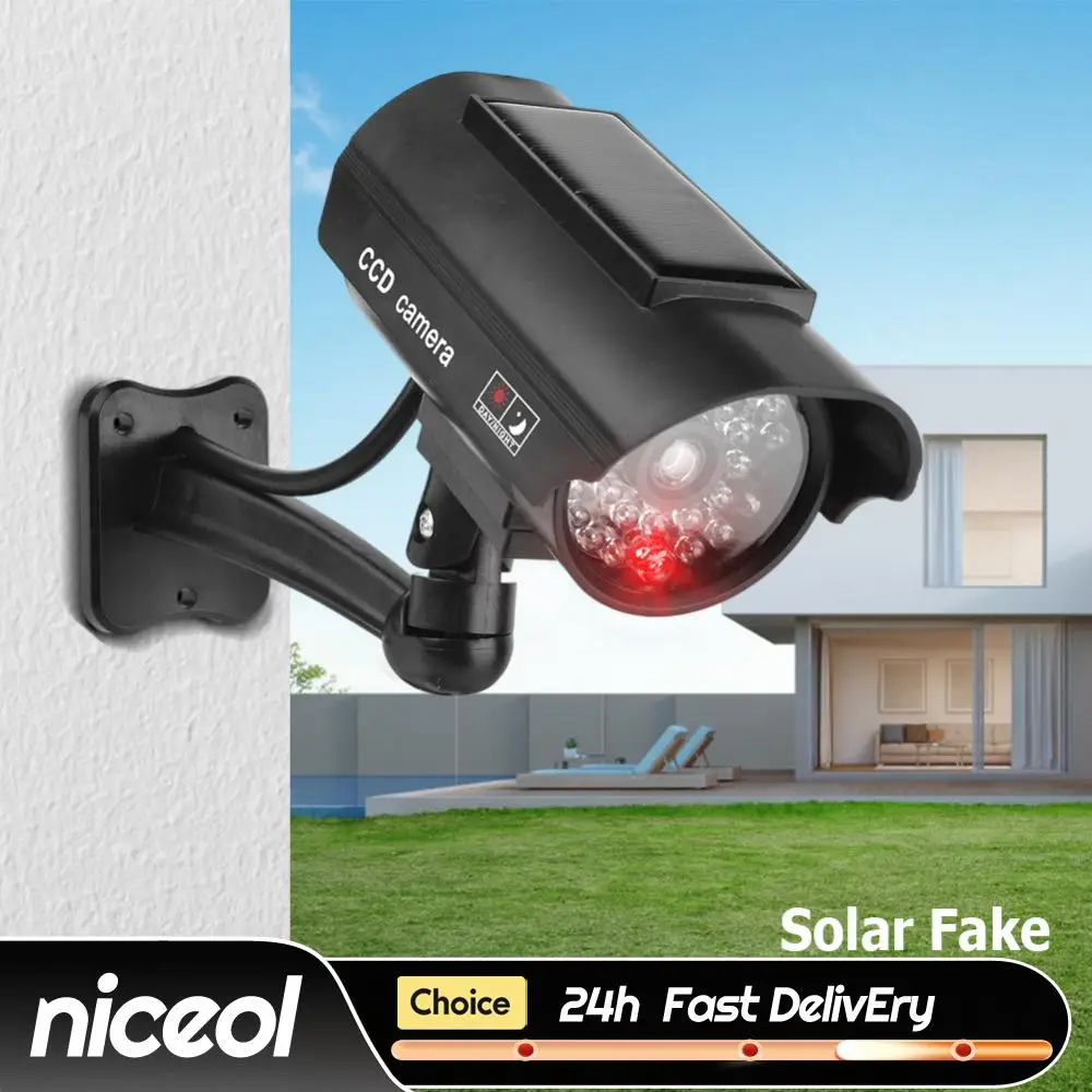 Dummy CCTV Camera Weatherproof Fake Surveillance Camera with Flashing Red LED Light CCTV Cam Theft Deterrent for Outdoor Indoor