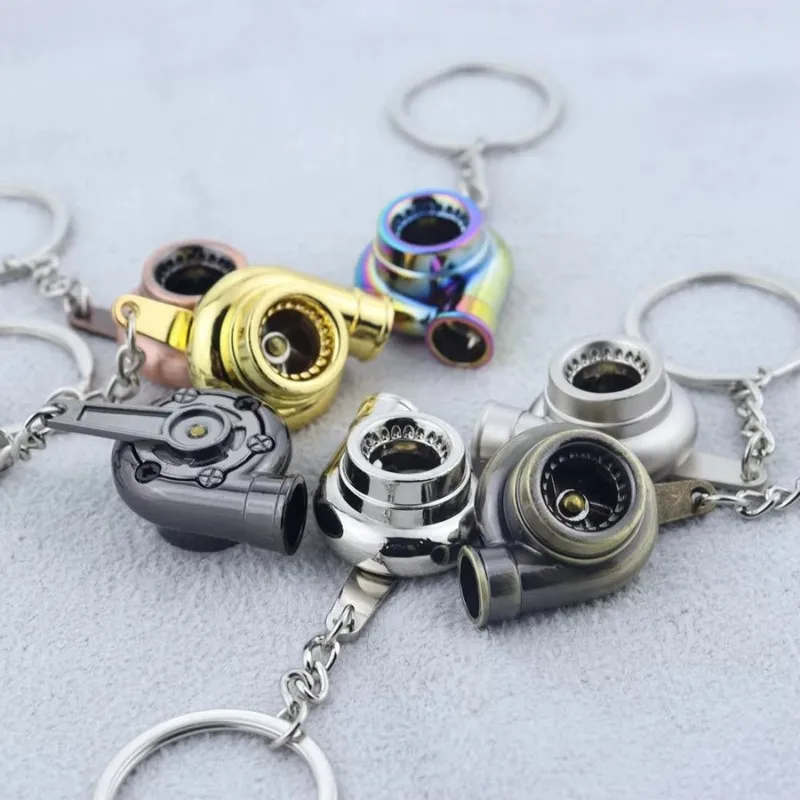 1/2/3 pièces Porte-clés Turbo Rotatif Universel pour Voiture et Maison, Design Créatif, Accessoires Auto Élégants, Couleur Gunmetal