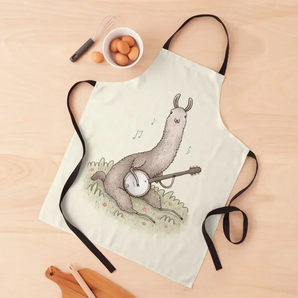 

Banjo Llama Apron women's kitchens For Hairdresser cookings for women Teacher Apron
