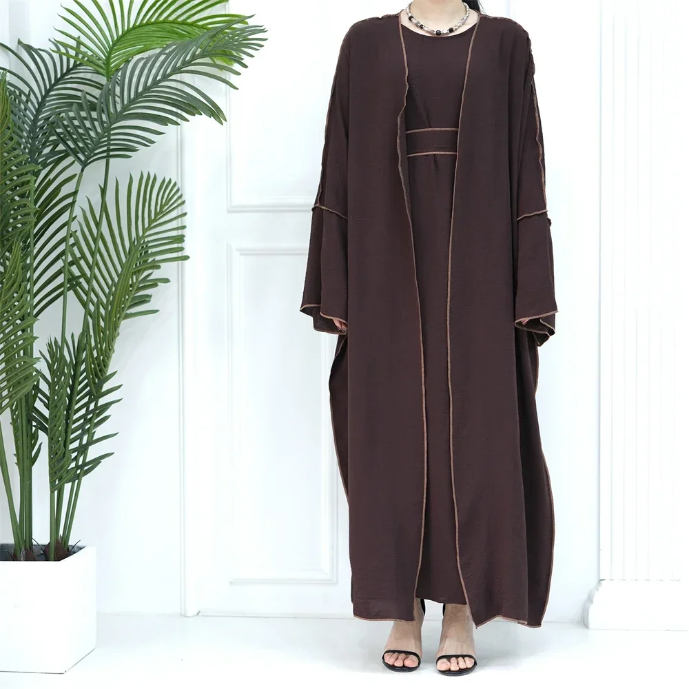 Modesto casual para mulheres muçulmano aberto abaya cardigan maxi vestidos turquia árabe robe eid festa ramadan dubai quimono caftan jalabiya