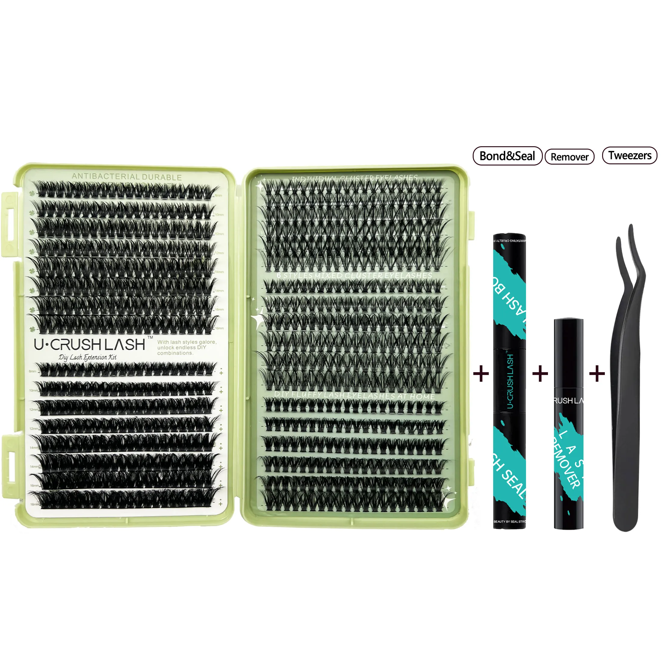 560 クラスター DIY つけまつげセット大容量クラスターまつげブック接着剤リムーバー Twezeer 使用自宅メイクアップギフトセット