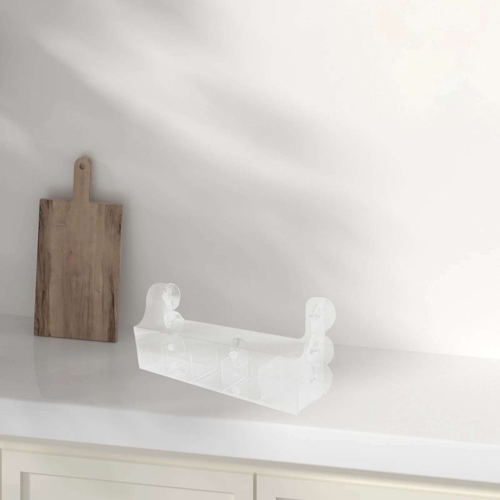 

Fridge Shelf Organizer Suction Cup Design Clear Acrylic Material Spice Rack Refrigerator Storage Box Universal Door Shelf