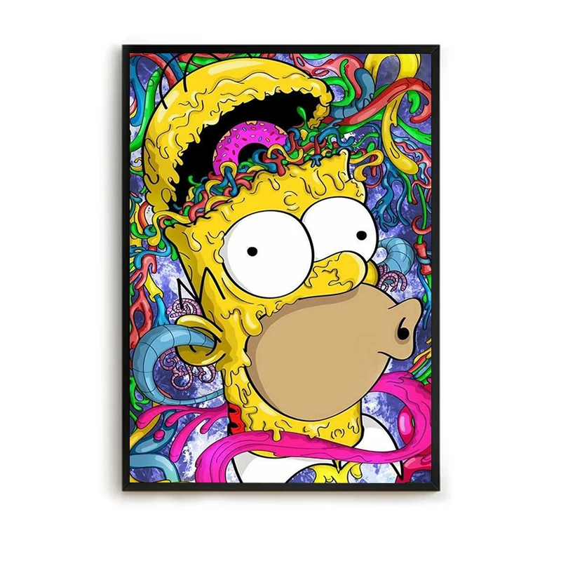 

Paintings on the Wall Art Canvas Painting Room Decor The S-Simpsons Cartoon Poster Aesthetic Room Decoration Posters for Wall