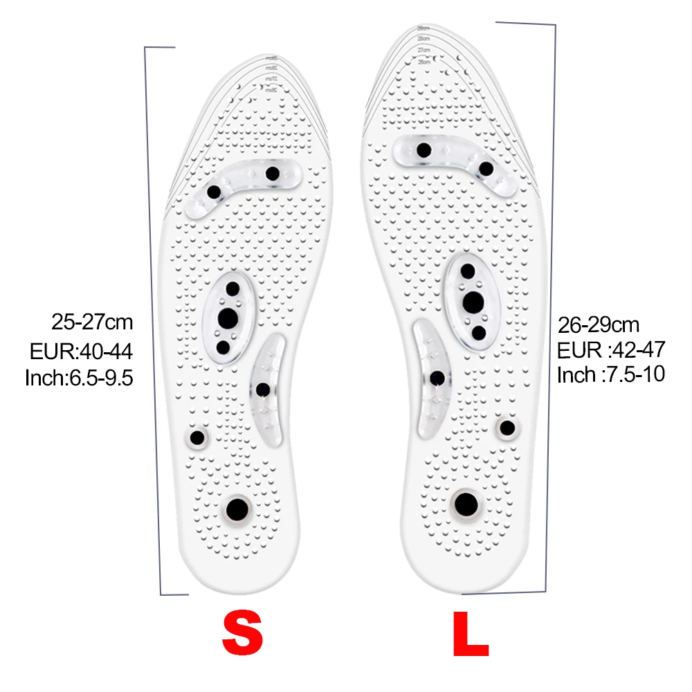 Magnetic Therapy Massage Insoles For Shoes Foot Acupressure Enhanced Weight Loss Insole Point Therapy Feet Body Detox Insert Pad