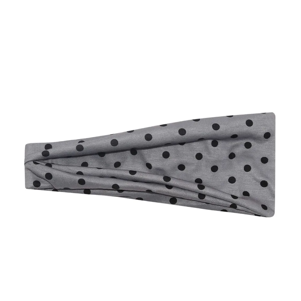 Fashion Wide Headband Pot Dot Elastic Sports Headband Non Slip Extra Large Sweatband for Wash Face