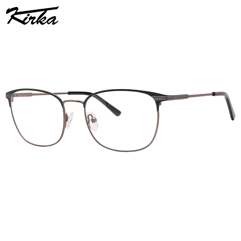 Kirka Male Rectangle Oval Side Frames Eyeglasses Business Computer Metal Prescription Reading Offices Glasses For Man MM4014