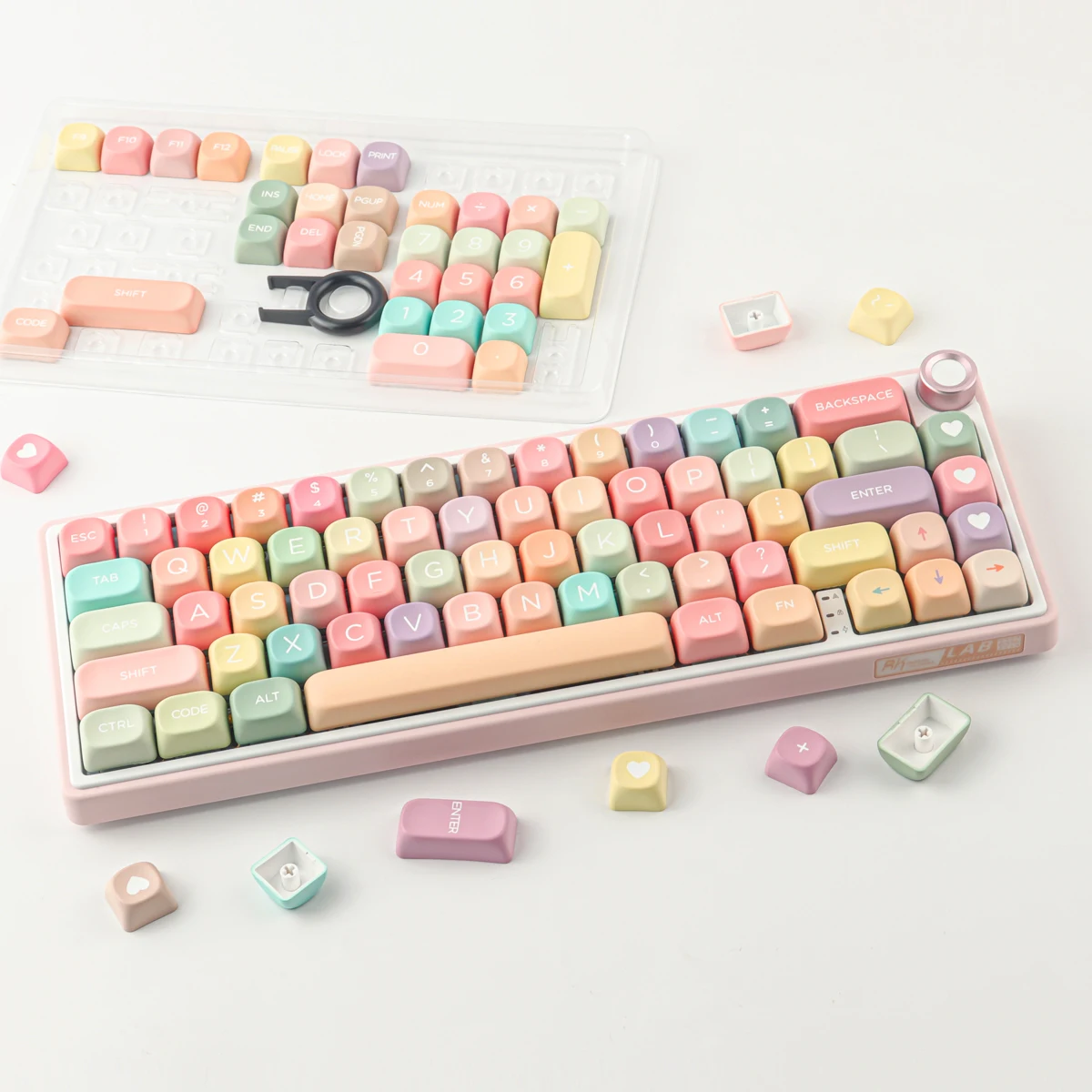 Conjunto de teclas GMK Candy 126 teclas PBT Material MOA Perfil para CHERRY MX Switch 61/64/68/75/84/87/96/98/104 Teclado mecânico