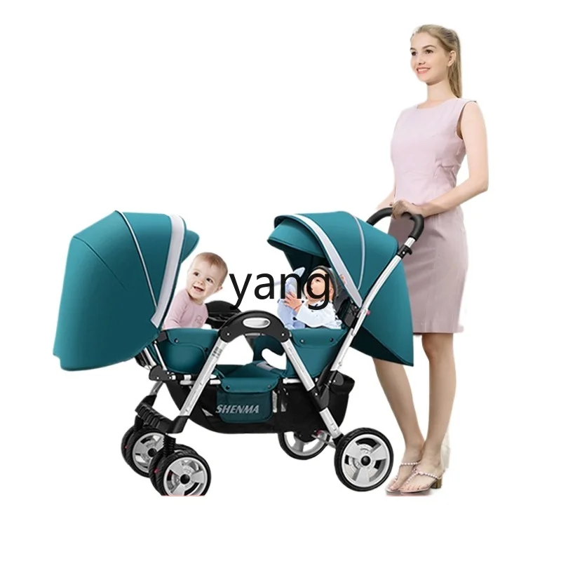 

CX Twin Baby Stroller Can Sit and Lie Foldable and Portable Two-Child Big and Small Baby Double Trolley