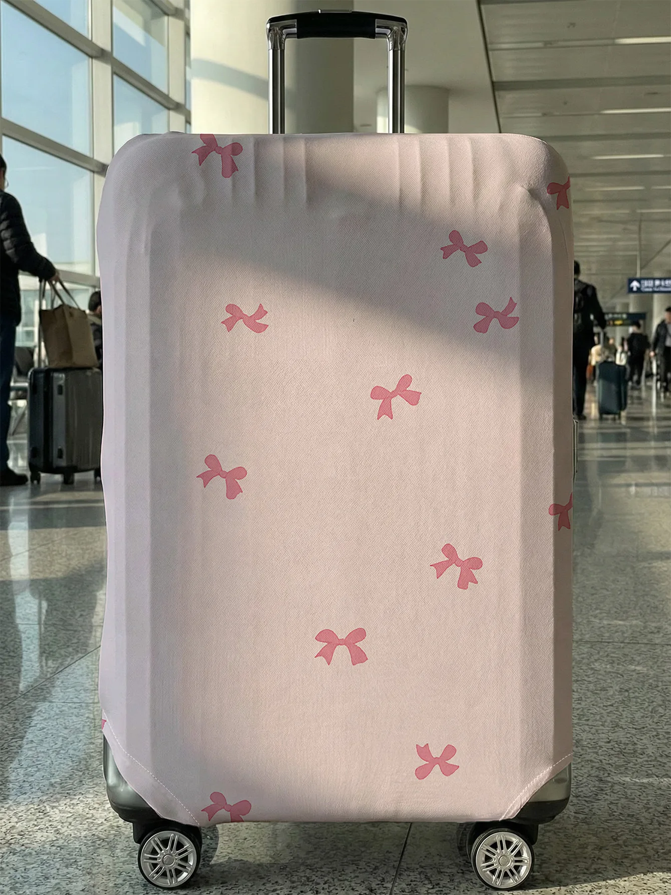 

Coquette Pink Bow Full Print Luggage Cover, Suitable for 18-32 Inch Luggage Cover, Luggage Handle Glove, Travel Accessories