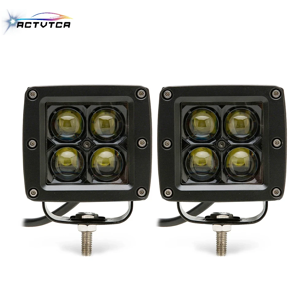 

60W Spotlight Lens LED Car Work Light Beam Square LED Fog Light Lamp for Truck Motorcycle 4x4 Engineering Vehicles Car SUV ATV