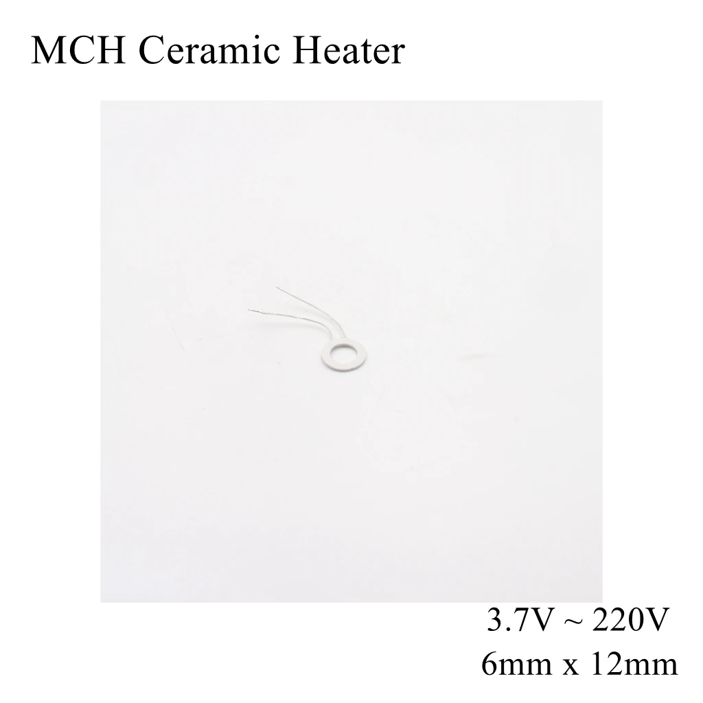 Concentric Circles 6mm x 12mm 5V 12V 24V MCH High Temperature Ceramic Heater Round Alumina Electric Heating Element HTCC Metal