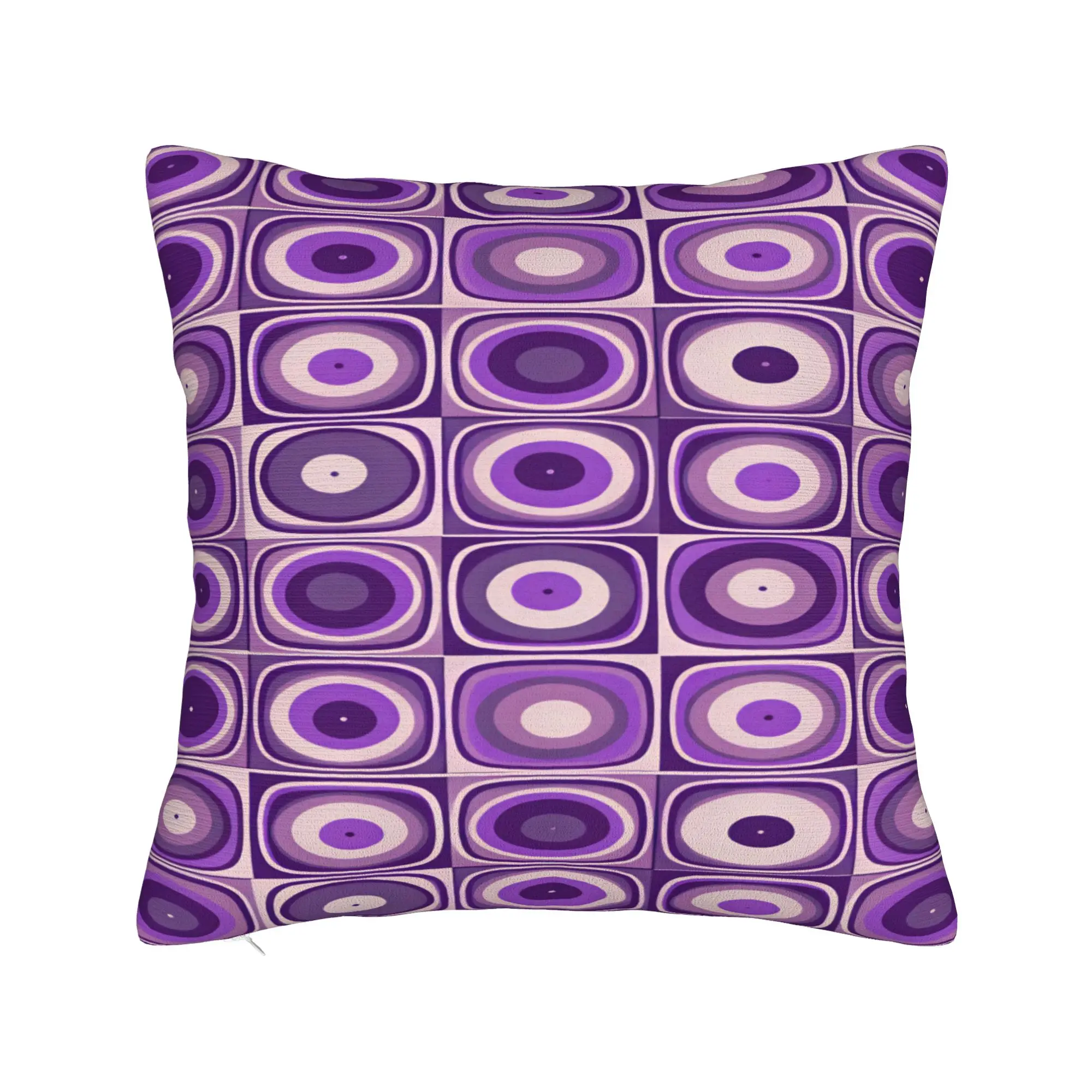 Purple Square Concentric Pillow Case  Design Pillow Cover Vintage Cushion Cover For Sofa Home Decoration