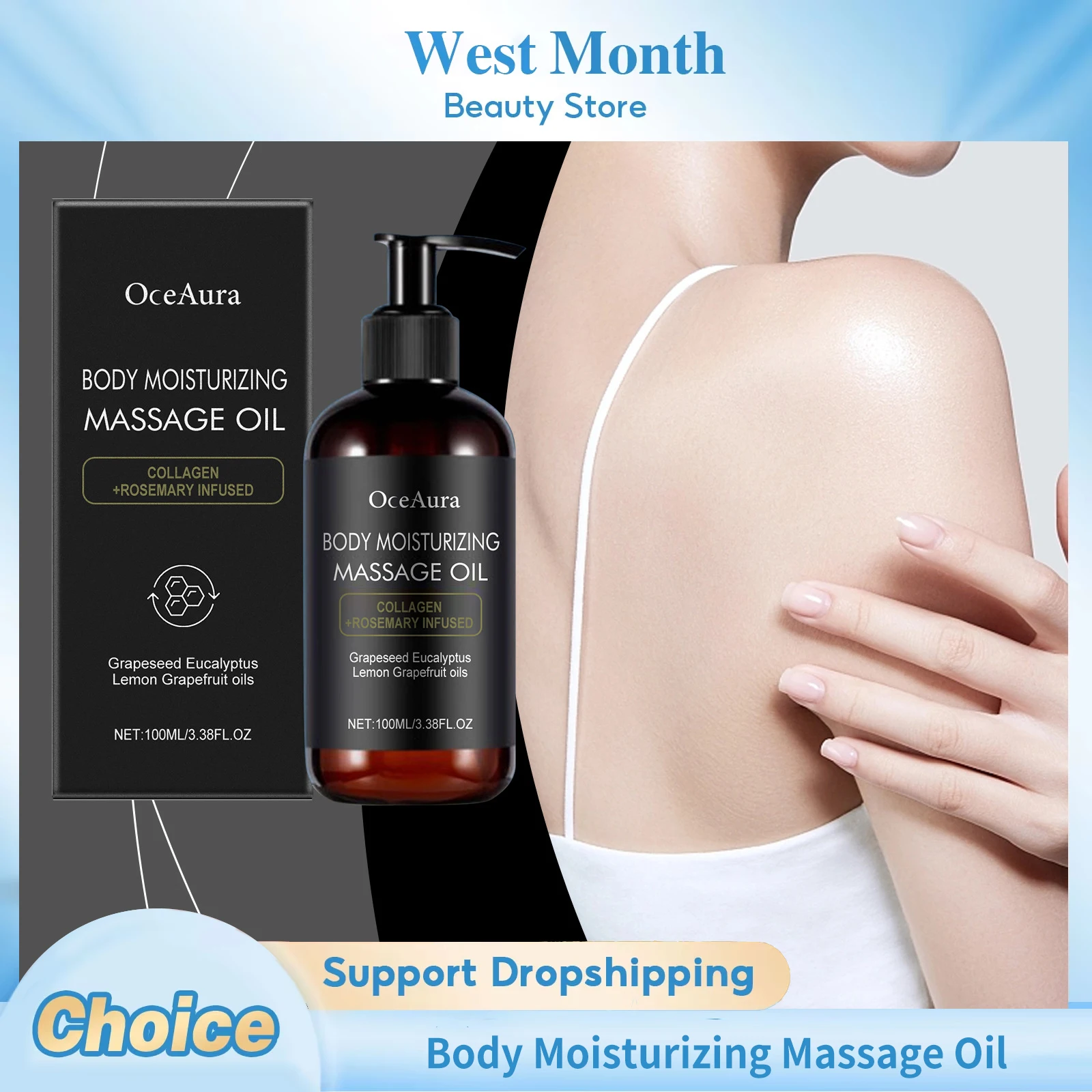

Body Moisturizing Massage Oil Nourishing Smoothing Tightening Soothing Glowing Brightening Reduce Wrinkles Soft Body Massage Oil