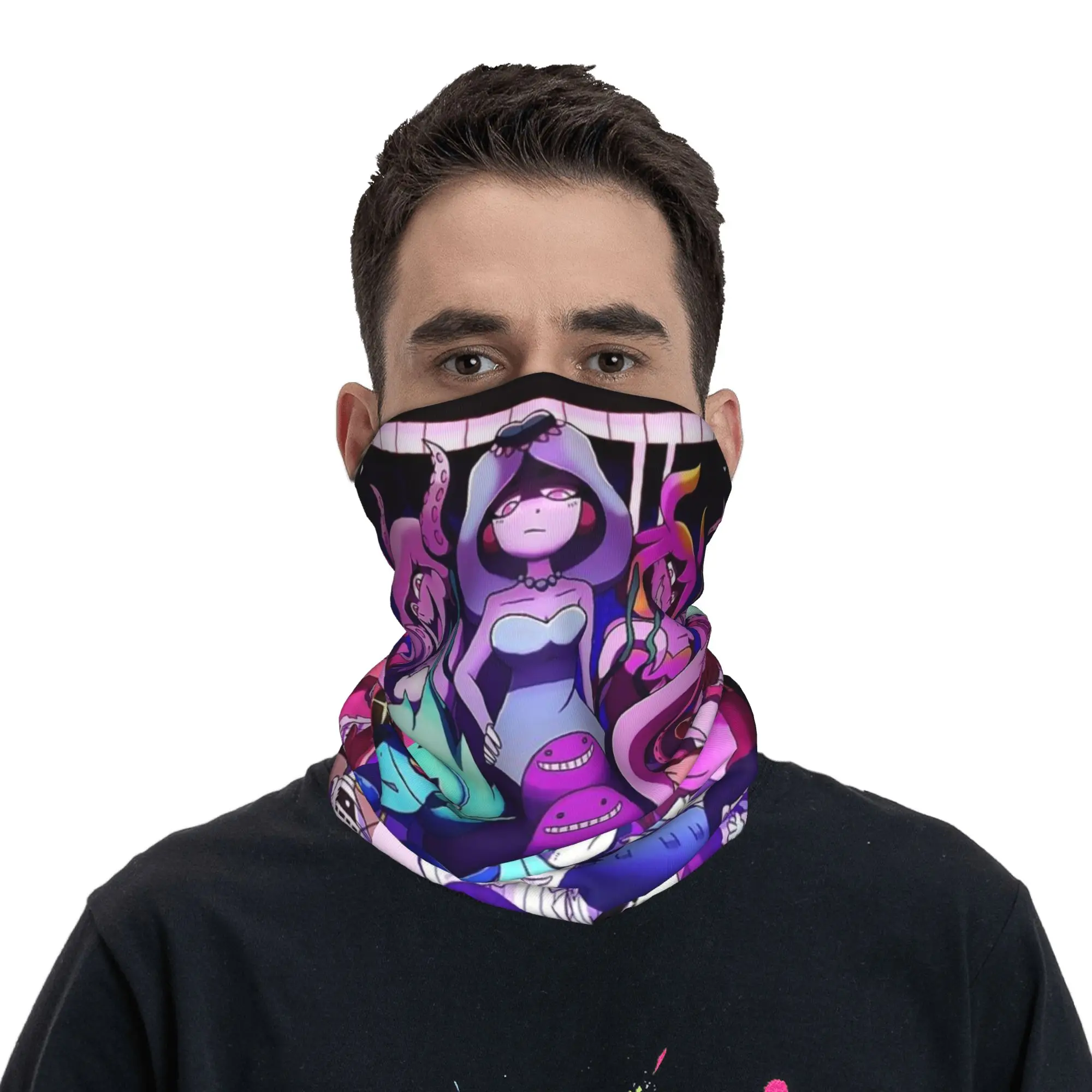 Omori Anime Video Game  Bandana Neck Cover Printed Wrap Mask Scarf Multi-use Balaclava Running For Men Women Adult Windproof