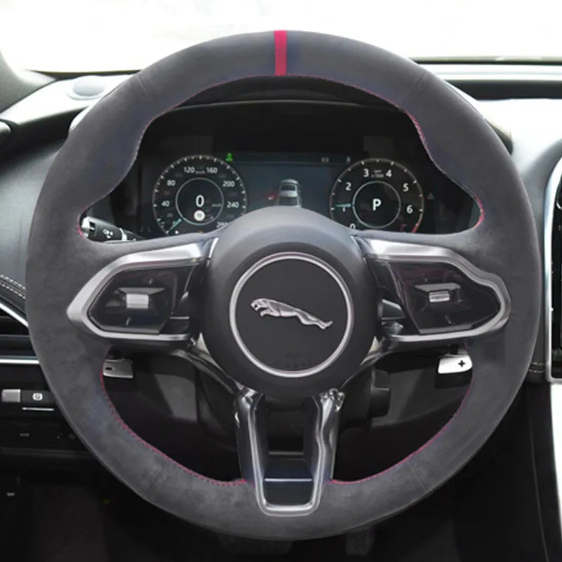 

Hand-stitched Non-slip wear resistant high quality suede Car Steering Wheel Cover For Jaguar XF XJL XE F-PACE F-TYPE